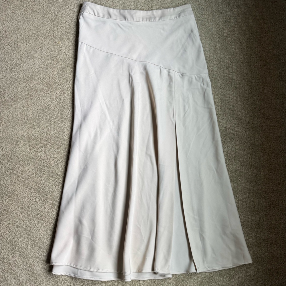 Banana Republic Cream Slip Skirt with slit